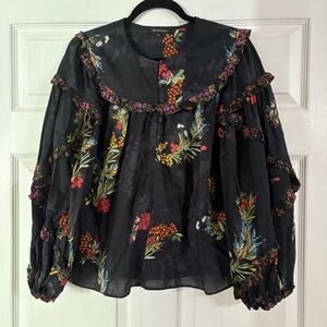 Olivaceous Floral Top